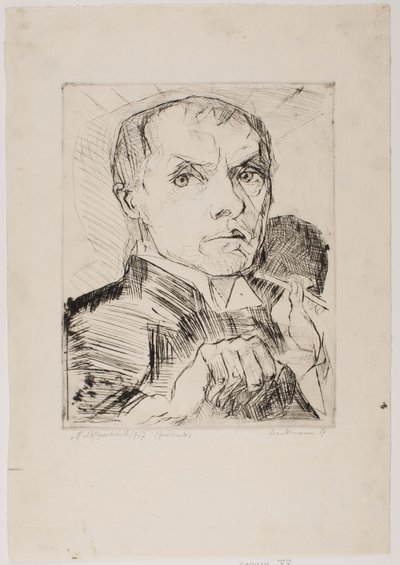 Autoportrait au stylet, planche 19 de « Visages » - Max Beckmann