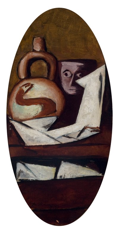 Nature morte (avec figure mexicaine) - Max Beckmann