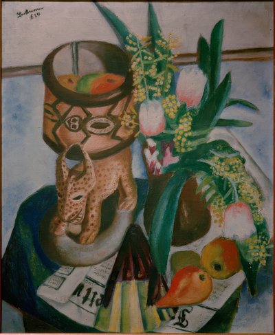 Nature morte avec sculpture africaine - Max Beckmann