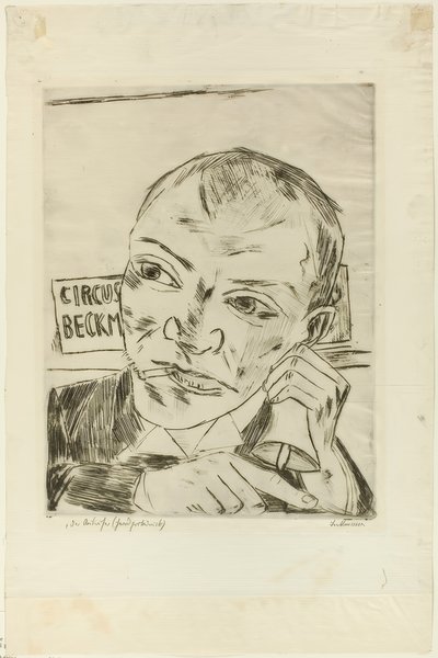 Le Bonimenteur (Autoportrait), planche une de Der Jahrmarkt - Max Beckmann