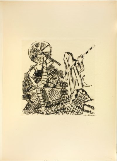 Les funambules, planche huit de Fête foraine - Max Beckmann