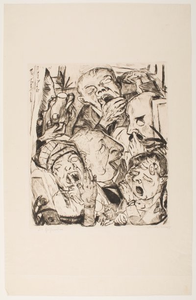 Les Bâilleurs, planche 7 du portfolio "Visages" - Max Beckmann