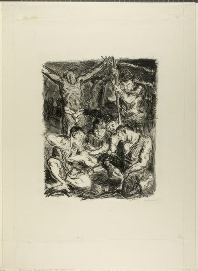 Lancer de dés devant la croix, planche six de Sechs Lithographien zum Neuen Testament - Max Beckmann