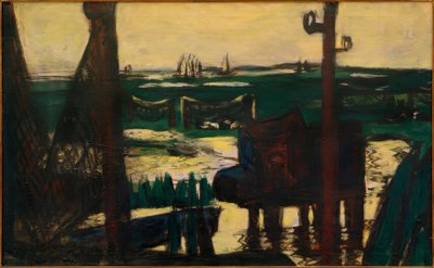 Mer des Wadden vert et noir-jaune - Max Beckmann