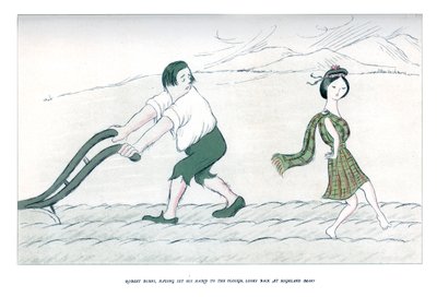 Robert Burns, ayant mis la main à la charrue, regarde en arrière vers Highland Mary, 1904 - Henry Maximilian Beerbohm