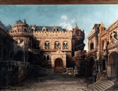 Décor de « Lohengrin », opéra romantique en trois actes. Scénographie de Bruckner - Max Bruckner
