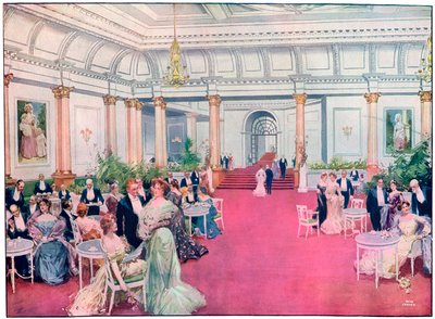 Le foyer du restaurant Savoy, Londres, 1905 - Max Cowper