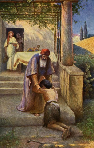 Le fils prodigue, scène du Nouveau Testament - Max Hirmer