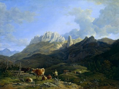 Paysage alpin avec Kampenwand - Max Joseph Wagenbauer