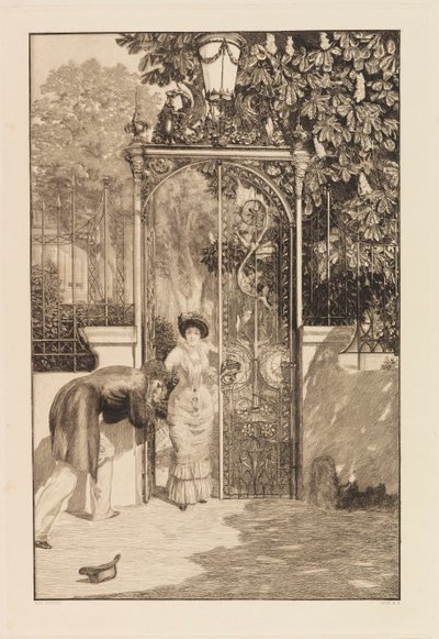 À la porte de la série Un amour, Opus X, 1887 - Max Klinger