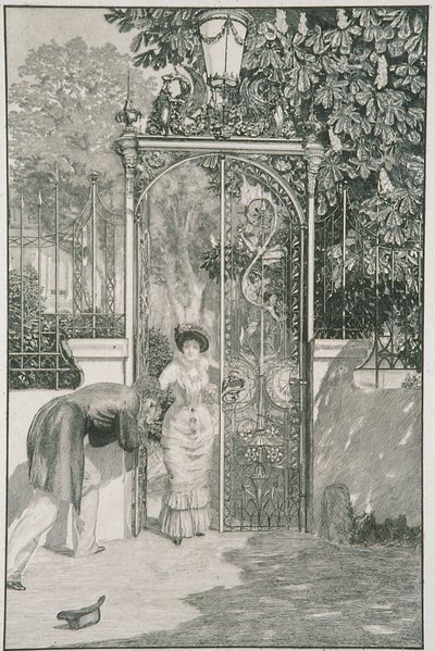 À la porte, planche 3 de la série «Un amour : Opus X» - Max Klinger