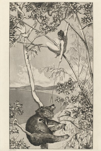Ours et Elfe: pl.1, publié en 1881 - Max Klinger