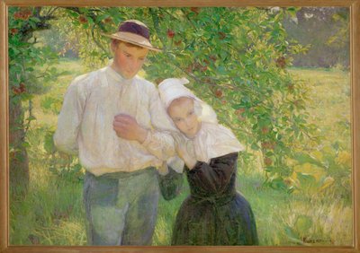 Spaziergang im Garten - Une promenade dans le jardin ... (peinture sur toile) - Max Kurzweil