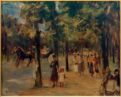 Allée dans le Tiergarten avec promeneurs - Max Liebermann