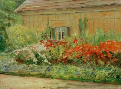 Massifs de fleurs au pavillon du jardinier vers le nord - Max Liebermann