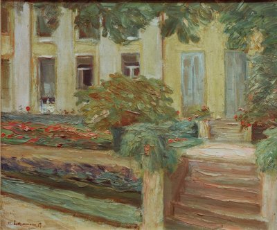 La terrasse fleurie dans le jardin de Wannsee - Max Liebermann