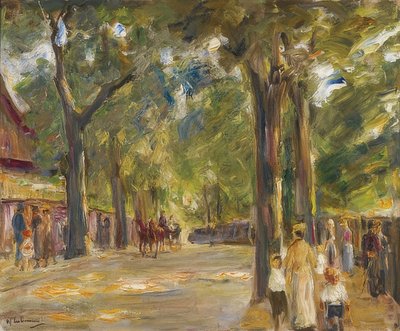 La grande route du lac à Wannsee avec des promeneurs - Max Liebermann