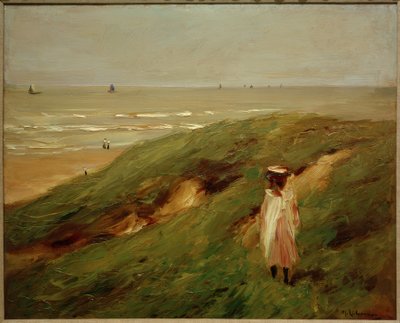 Dune près de Noordwijk avec enfant - Fille dans les dunes - Max Liebermann