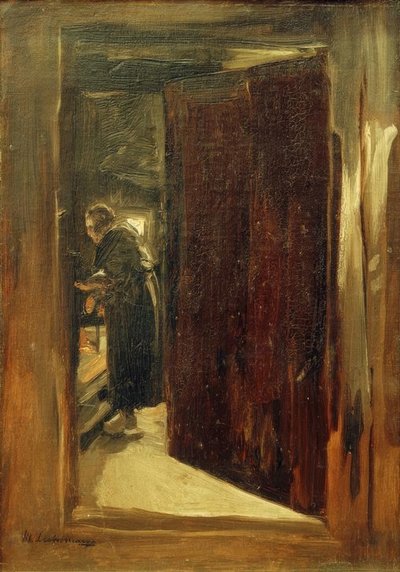 Femme dans la cuisine – Vue - Max Liebermann