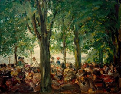 Restaurant de jardin sur la Havel sous les arbres (Schildhorn) - Max Liebermann