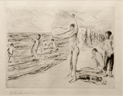 M. Liebermann, Garçons se baignant dans le vent - Max Liebermann