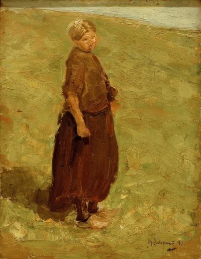 Fille sur la dune, debout vers la droite - Max Liebermann