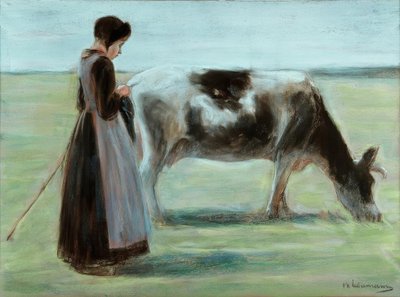 Fille avec vache - Max Liebermann