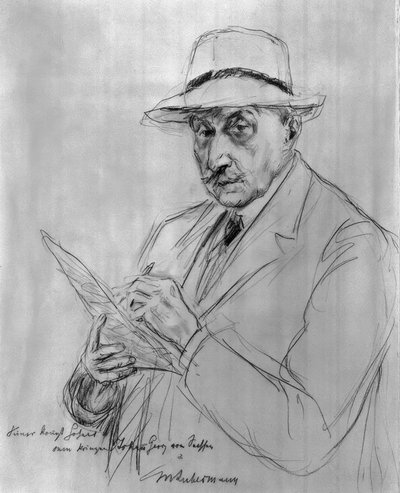 Autoportrait avec chapeau panama - Max Liebermann