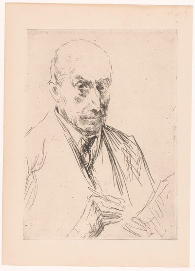 Autoportrait de Max Liebermann, crayon à la main - Max Liebermann