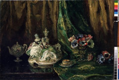 Nature morte à la porcelaine et aux fleurs - Max Müller