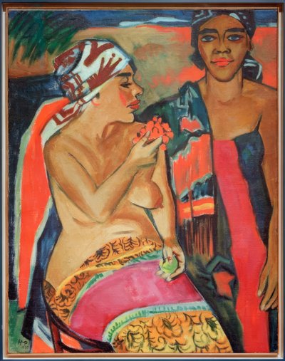 Femmes avec tapis coloré - Max Pechstein