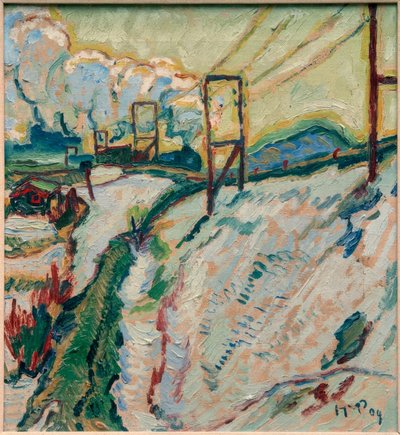 Neige de mars : le remblai ferroviaire - Max Pechstein