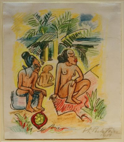 Photos de voyage Italie - Mers du Sud (Trois femmes assises) - Max Pechstein