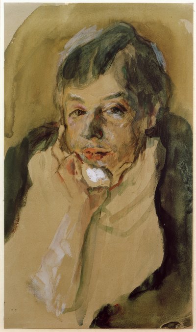 Nini Slevogt avec le menton appuyé - Max Slevogt