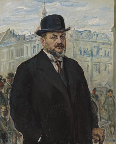 Autoportrait avec chapeau noir - Max Slevogt