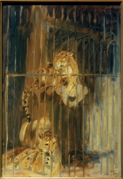 Deux léopards en cage - Max Slevogt