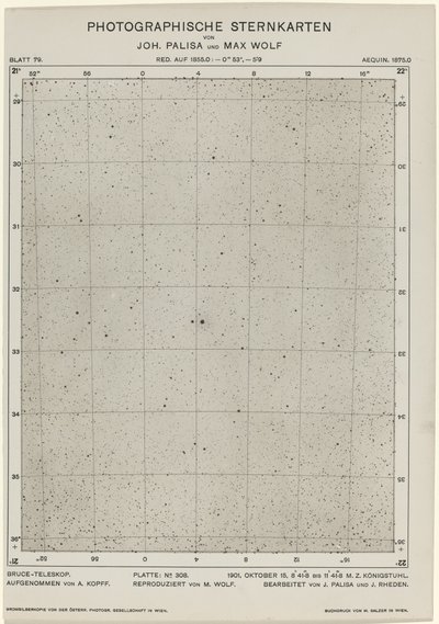 Photographische Sternkarten, 15 octobre 1901, 654. Créateurs : Max Wolf, Johann Palisa - Max Wolf, Johann Palisa