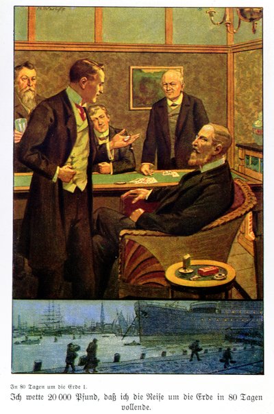 Phileas Fogg prend le pari au Reform Club qu