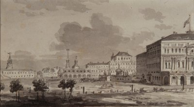 Le Kremlin de Moscou avant la construction du Grand Palais du Kremlin, 1817 - Maxim Nikiphorovich Vorobyev