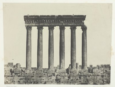 Baalbeck Héliopolis, Colonnade du Temple du Soleil, Syrie - Maxime Du Camp
