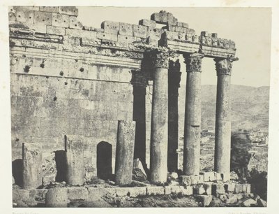 Baalbeck Héliopolis, Temple de Jupiter, Façade occidentale, Syrie, 184951, imprimé en 1852 - Maxime Du Camp