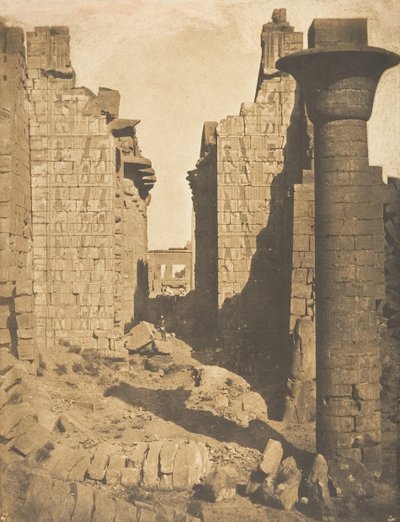 Cour des Bubastites et entrée de la Salle Hypostyle du palais de Karnac, Thèbes, 1849-50 - Maxime Du Camp