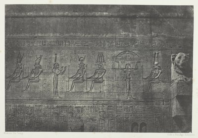 Grand Temple de Dendérah (Teutyres), Sculptures de la Façade Postérieure; Haute-Egypte, plate 20 from the album "Egypte, Nubie, Palestine et Syrie" (1852) - Maxime Du Camp