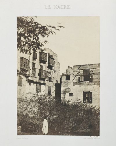Maison et jardin dans le quartier français, Égypte, 1850 - Maxime Du Camp