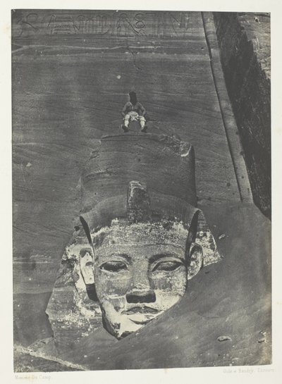 Ibsamboul, Colosse Occidental Du Spéos De Phrè; Nubie, plate 107 from the album "Egypte, Nubie, Palestine et Syrie" (1852) - Maxime Du Camp