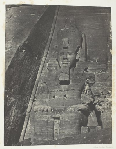 Ibsamboul, Colosse Oriental Du Grand Spéos De Phrè; Nubie, plate 103 from the album "Egypte, Nubie, Palestine et Syrie" (1852) - Maxime Du Camp
