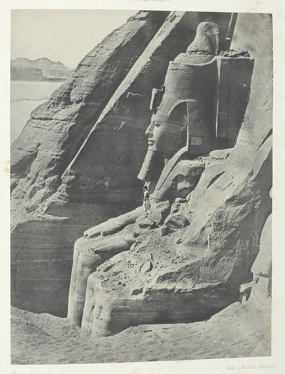 Ibsamboul, Colosse Oriental Du Spéos De Phrè, Vu De Profil, Nubie, 184951, imprimé en 1852 - Maxime Du Camp