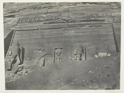 Ibsamboul, Vue Générale Du Grand Spéos De Phrè; Nubie, plate 102 from the album "Egypte, Nubie, Palestine et Syrie" (1852) - Maxime Du Camp