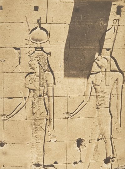 Isis et Horus-Arsiési - Bas-relief du Temple de Kalabcheh Talmis, 8 avril 1850 - Maxime Du Camp