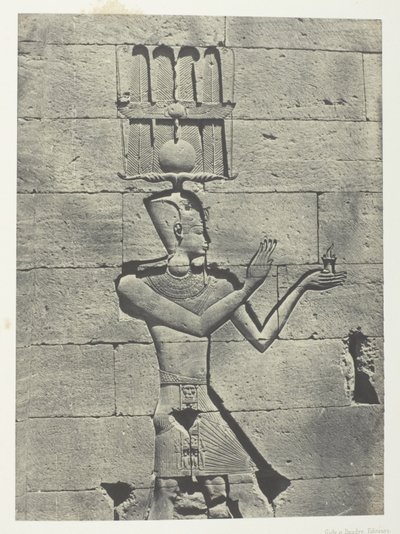 Kalabscheh, Sculptures De La Façade Postérieure Du Temple; Nubie, plate 91 from the album "Egypte, Nubie, Palestine et Syrie" (1852) - Maxime Du Camp